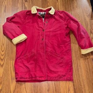 Vintage Eddie Bauer Chore Farm‎ Barn Jacket Red Men XL Plaid Lining